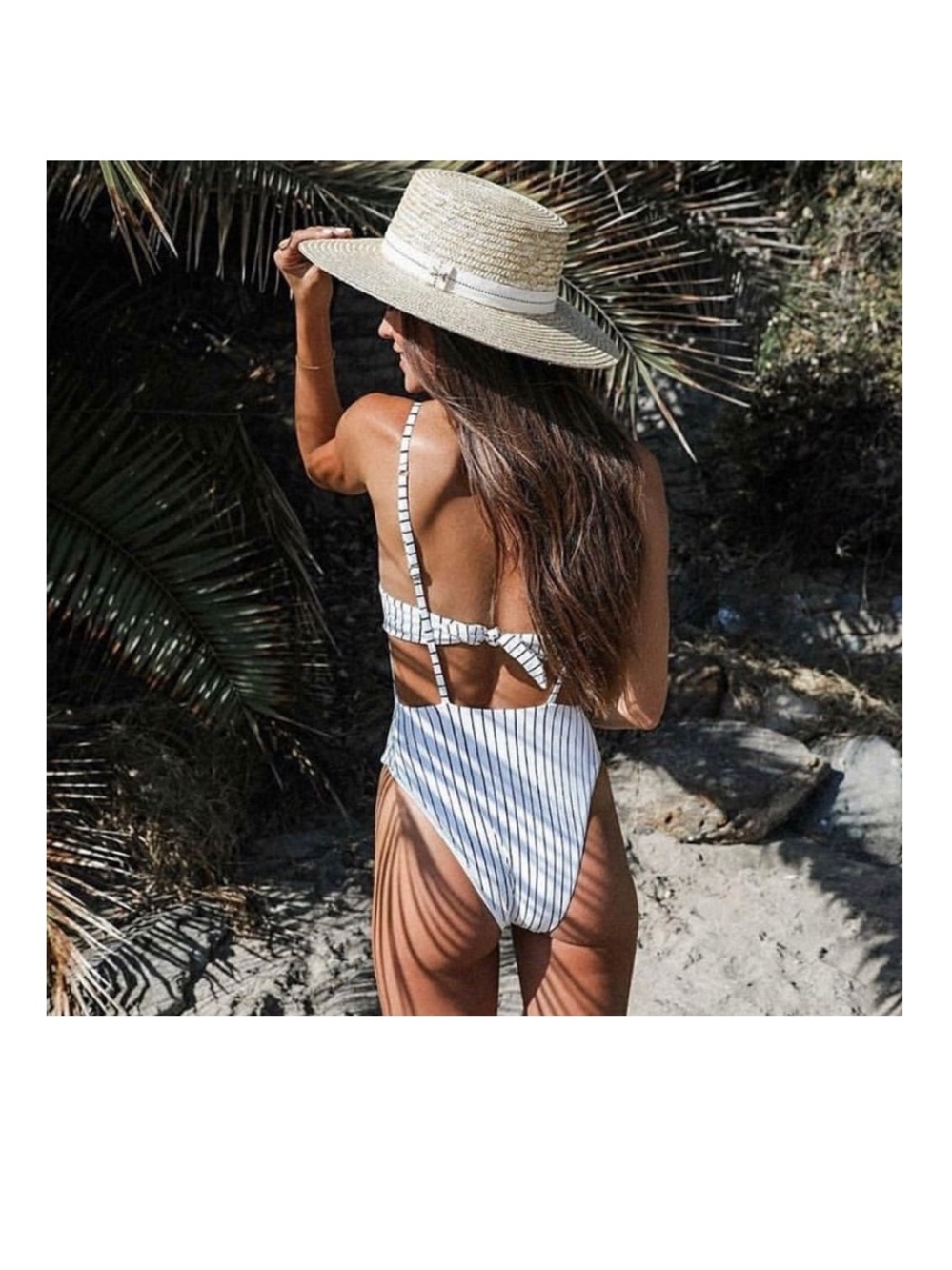 LIKE NEW Vitamin A Edie striped one piece bathing suit